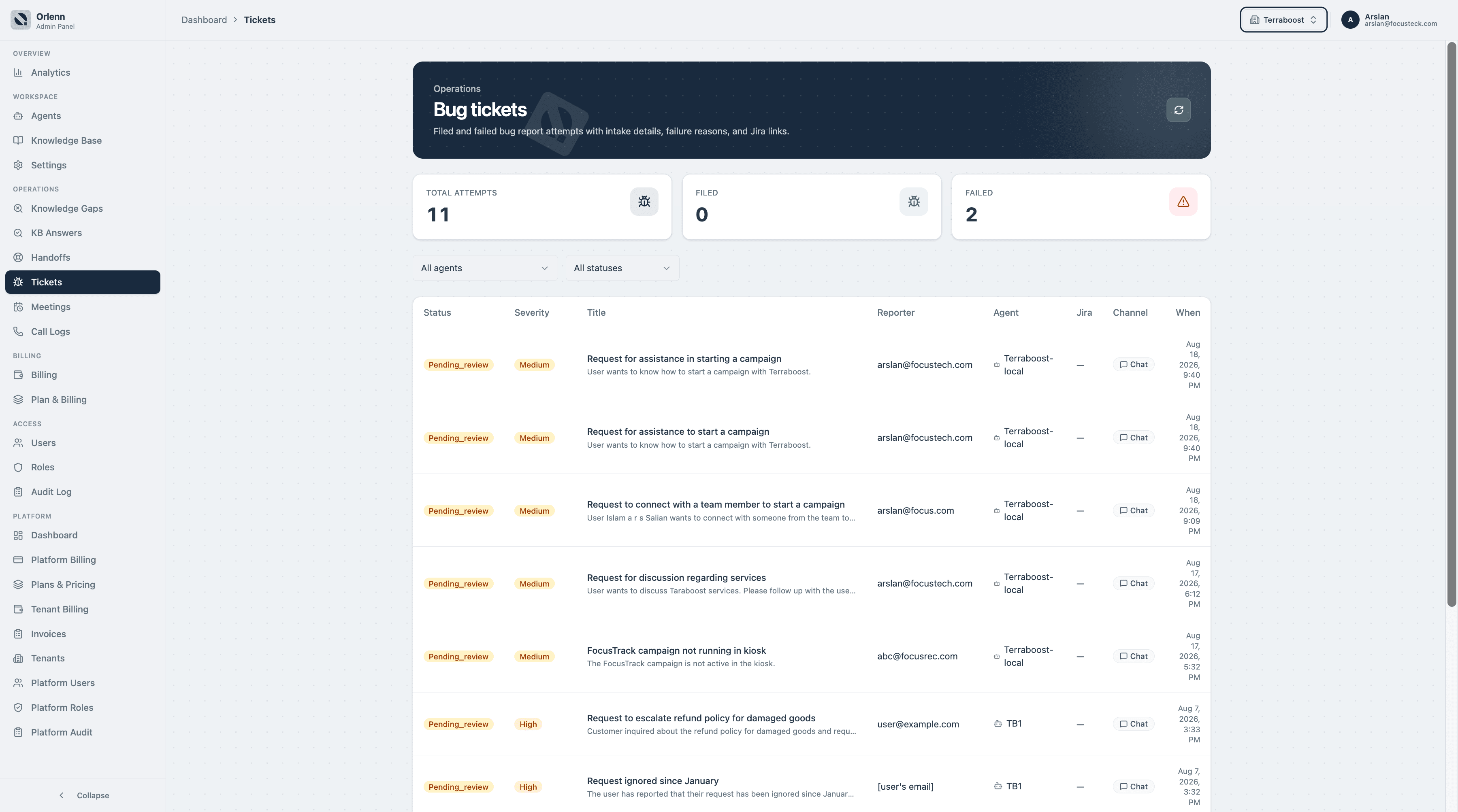 A bug ticket filed to Jira